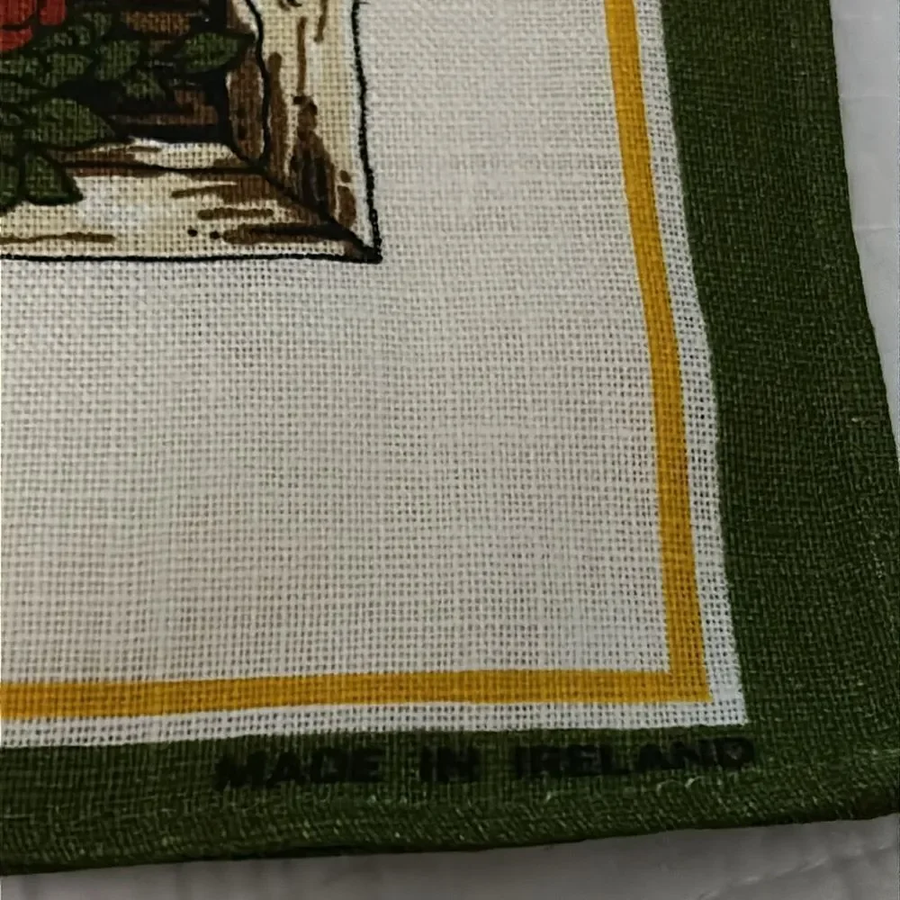 Vintage Harrods Knightsbridge Irish Linen Cloth Tapestry Made in Ireland 18x29